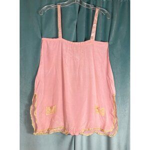 20s Camisole Step In Romper Boudoir Pink Flapper 20s Lace Pockets